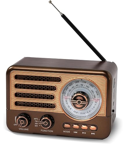 Retro Transistor Radio AM FM SW Battery Operated Rechargeable